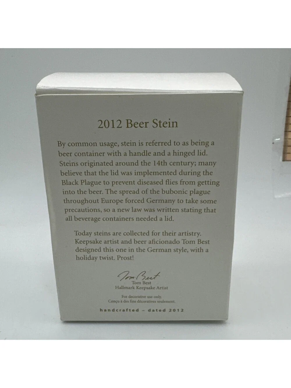 Hallmark Keepsake 2012 Ornament Beer Stein German Style Santa Sleigh With Box